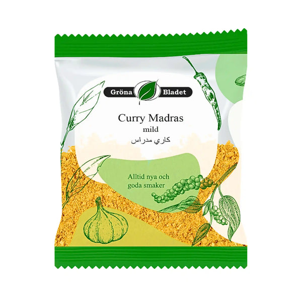 Gröna Bladet Curry Madras, Mild 40g – En Exotisk Smakupplevelse i Varje Matsked!