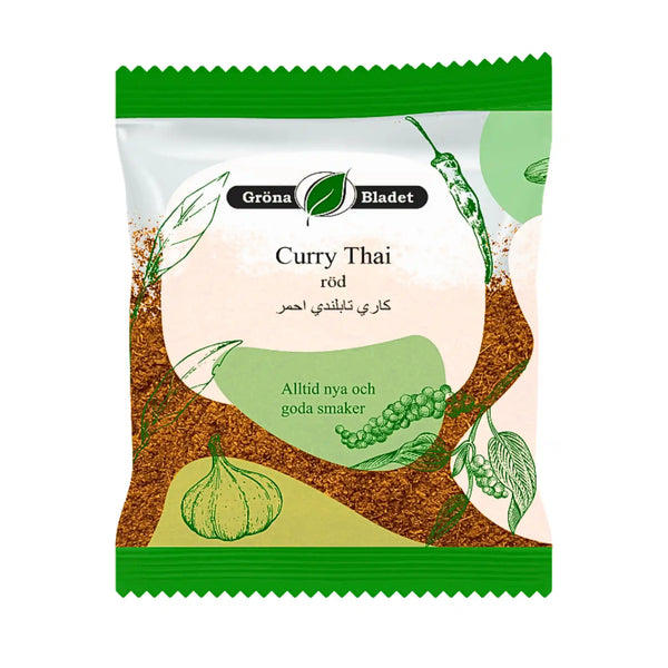 Gröna Bladet Curry Thai, Röd 40g – Smakrik och Exotisk Thai-krydda!