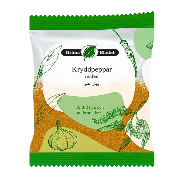 Gröna Bladet Kryddpeppar, Malen 40g - Upptäck den rika och fylliga smaken!
