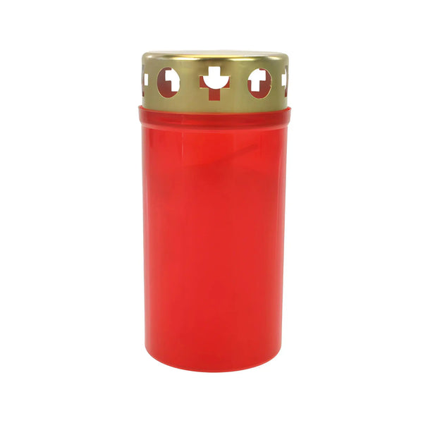 Memorial candle Red with gold lid