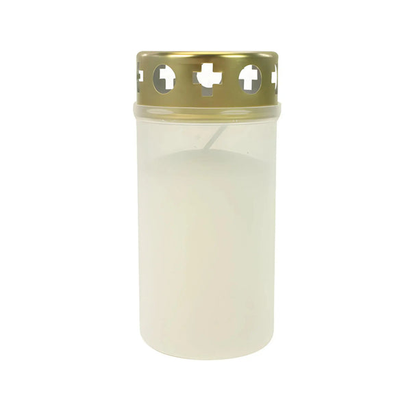 Memorial candle White with gold lid