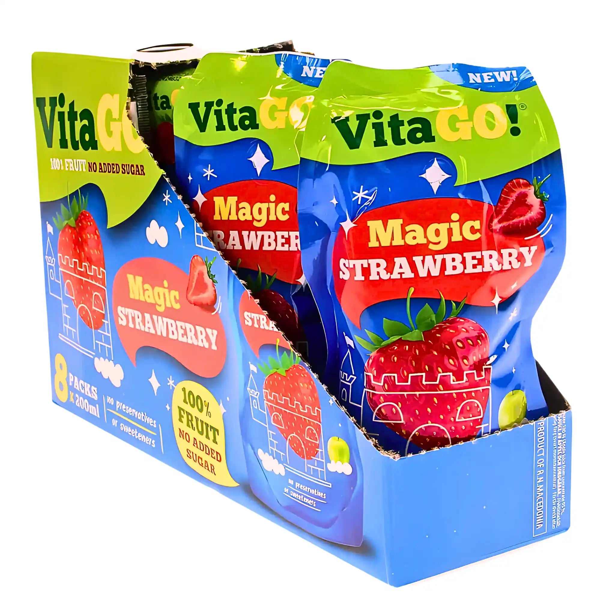 Fruktdryck VitaGo 8x200ml Jordgubb 8-Pack